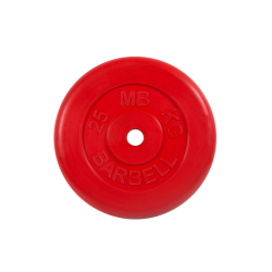Диск обрезиненный 25кг, d=26мм (красный) MB Barbell MB-PltC26-25