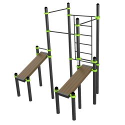 Воркаут (3 турника, шведская стенка, 2 наклонные скамьи) ZAVODSPORTA W321