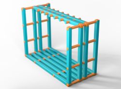 Стойка для акваинвентаря 1200х600х1000 мм (без колес)