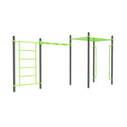 Воркаут (шведская стенка, рукоход-змеевик и классический, перекладины вертикальные) ZAVODSPORTA W323