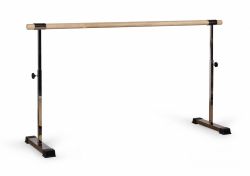 Станок хореографический (балетный) переносной однорядный 2000 мм с резиновыми накладками (нержавеющая сталь) бук