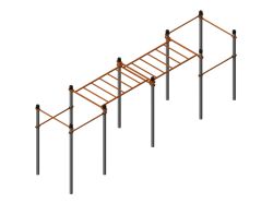 Уличный комплекс Воркаут СТ-528 (оцинкованные опоры 89 мм)