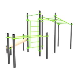 Воркаут (рукоход, швед. стенка, 2 переклад., переклад. верт., накл. скамья, брусья) ZAVODSPORTA W337