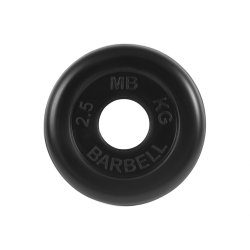 Диск обрезиненный 2,5кг, d=51мм (черный) MB Barbell MB-PltB51-2,5