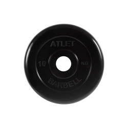 Диск обрезиненный Атлет 10 кг, d=51 мм (черный) MB Barbell MB-AtletB51-10