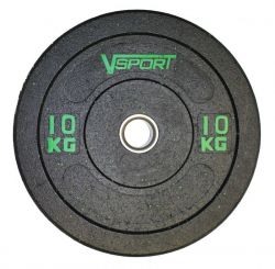 Диск бамперный черный 10 кг V-SPORT FTX-1037-10