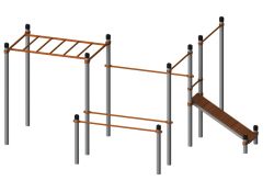 Уличный комплекс Воркаут СТ-509 (оцинкованные опоры 108 мм)
