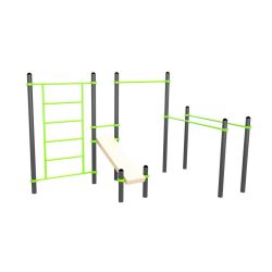 Воркаут (брусья, турник, шведская стенка и наклонная скамья для пресса) ZAVODSPORTA W301