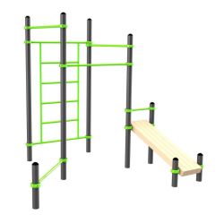 Воркаут (3 турника, шведская стенка, наклонная скамья, перекладина для отжиманий) ZAVODSPORTA W222