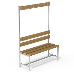 Скамейка с вешалкой для раздевалок (цельная) 2000 мм