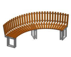 Лавка уличная полукруглая со спинкой