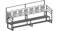 Трибуна однорядная на 7 мест (с подъемом ряда) СТ-384