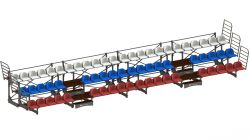 Трибуна телескопическая 3-х рядная на 64 места СТ-461