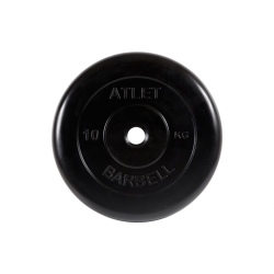 Диск обрезиненный Атлет 10 кг, d=26 мм (черный) MB Barbell MB-AtletB26-10
