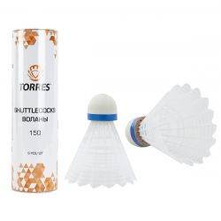 Воланы для бадминтона TORRES 150 (нейлон) 6 шт.
