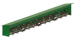 Трибуна сборно-разборная 3-х рядная на 150 мест (с навесом) СТ-326