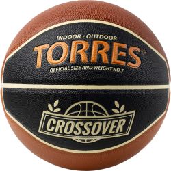 Мяч баскетбольный TORRES Crossover №7 (ПУ) черно-коричнево-бежевый Мяч баскетбольный TORRES Crossover №7 (ПУ) черно-коричнево-бежевый