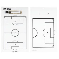 Тактическая доска для футбола TORRES маркерная с зажимом и маркером
