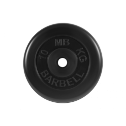Диск обрезиненный 10кг, d=26мм (черный) MB Barbell MB-PltB26-10