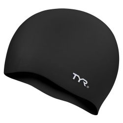 Шапочка для плавания TYR Wrinkle Free Silicone Cap (силикон) черный