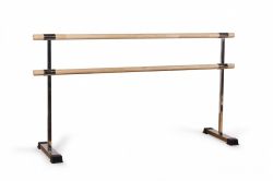 Станок хореографический (балетный) переносной двухрядный 1500 мм с резиновыми накладками (нержавеющая сталь) дуб