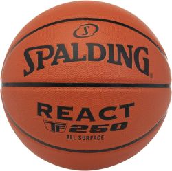 Мяч баскетбольный SPALDING TF-250 React №6 (ПУ) коричнево-черный