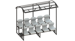 Трибуна 2-х рядная на 10 мест (с навесом из поликарбоната) СТ-17 Трибуна 2-х рядная на 10 мест (с навесом из поликарбоната) СТ-17