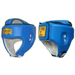 Шлем боксерский с закрытым верхом БОЕЦ-3 (кожа) синий