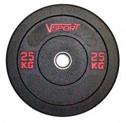 Диск бамперный черный 25 кг V-SPORT FTX-1037-25