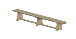 Скамейка гимнастическая "ГОСТ" 3000х280х350мм (дер. ножки) СТД-21