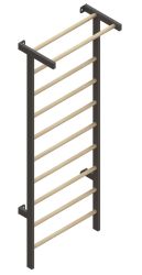 Стенка гимнастическая металлическая с деревянными перекладинами (с турником) 2200х800 СТ-469