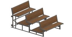 Трибуна мобильная 3-х рядная на 9 мест (без перил) СТ-177