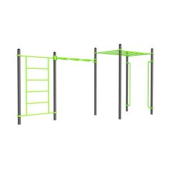 Воркаут (шведская стенка, рукоход-змеевик и классический, перекладины вертикальные) ZAVODSPORTA W223