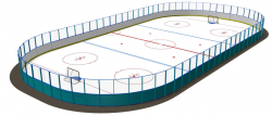Хоккейная площадка 56х26 м стеклопластик 7 мм с ограждением по периметру