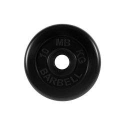 Диск обрезиненный 10кг, d=51мм (черный) MB Barbell MB-PltB51-10