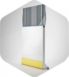 Хоккейный борт с малозаметными стойками (одинарный) 60х30