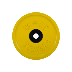 Диск обрезиненный евро-классик 15кг, d=51мм (желтый) MB Barbell MB-PltCE-15