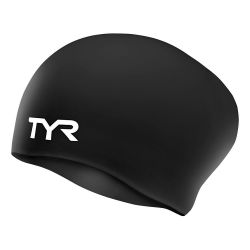 Шапочка для плавания TYR Long Hair Wrinkle-Free Silicone Cap (силикон) черный