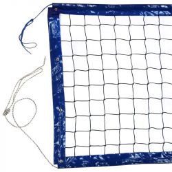 Сетка для пляжн. волейбола соревн. 8,5х1 м d=3,5 мм (синий тент, черная) с тросом Сетка для пляжн. волейбола соревн. 8,5х1 м d=3,5 мм (синий тент, черная) с тросом