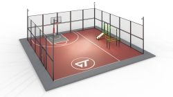 Баскетбольная мини спортивная площадка 9х17 м