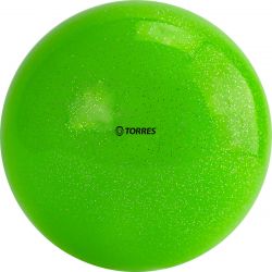 Мяч для художественной гимнастики TORRES AGP-19-05 d=19 см (зеленый с блестками) Мяч для художественной гимнастики TORRES AGP-19-05 d=19 см (зеленый с блестками)