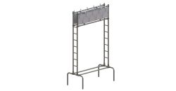 Вешалка гардеробная двухсторонняя L=1000 мм (18 крючков, HPL-пластик) СТД-4