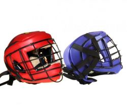 Шлем для армейского рукопашного боя на завязках ТИТАН-3, M (иск.кожа) красный