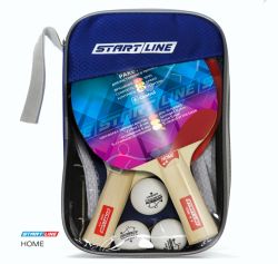 Набор для настольного тенниса START LINE (2 ракетки Home 2*, 3 мяча Club Select, сетка с креплением)