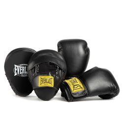 Набор перчатки + лапы EVERLAST 1910 PU (черный) Набор перчатки + лапы EVERLAST 1910 PU (черный)