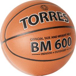 Мяч баскетбольный TORRES BM600 №5 (ПУ) коричневый