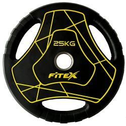 Диск "Олимпийский" полиуретановый с ручками FITEX PRO LP 25 кг