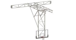 Щит баскетбольный со стационарной потолочной фермой (к-т: ферма, щит из закаленного стекла, протектор, аморт. кольцо, сетка) СТ-333