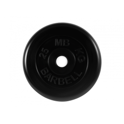 Диск обрезиненный 25кг, d=51мм (черный) MB Barbell MB-PltB51-25 Диск обрезиненный 25кг, d=51мм (черный) MB Barbell MB-PltB51-25