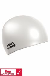 Шапочка для плавания MADWAVE Intensive Silicone Solid FINA Approved (силикон) белый
